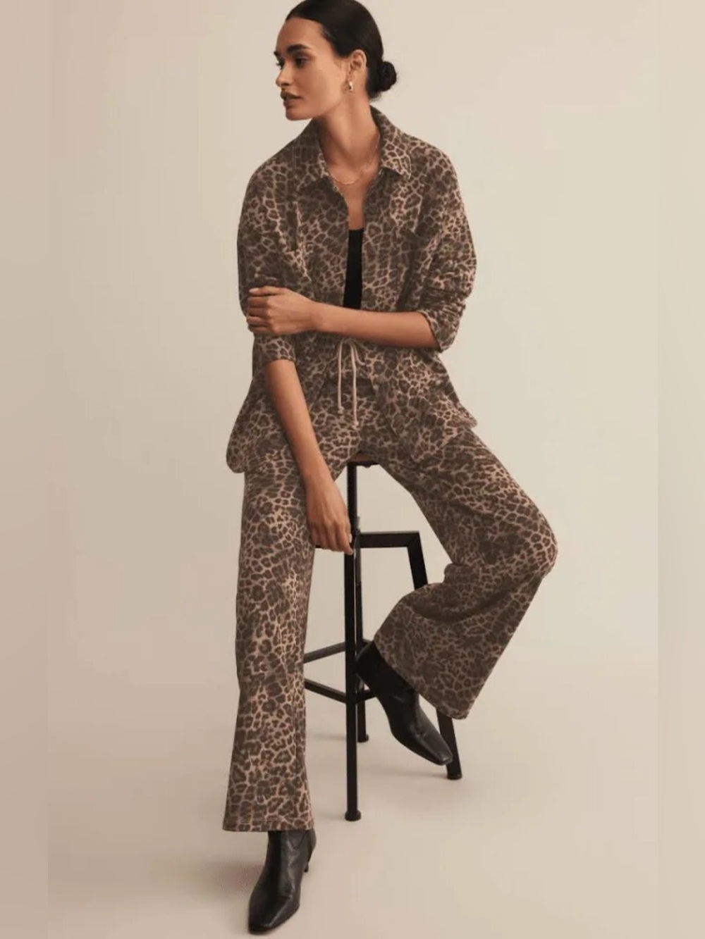 NWT Z Supply All Day Knit Jacket in Leopard Print
